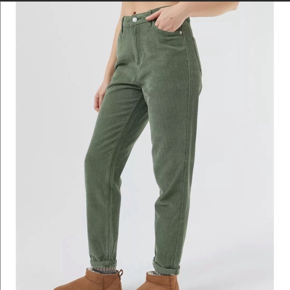 Urban Outfitters Jeans | Bdg Green Corduroy Mom Jeans | Poshmark